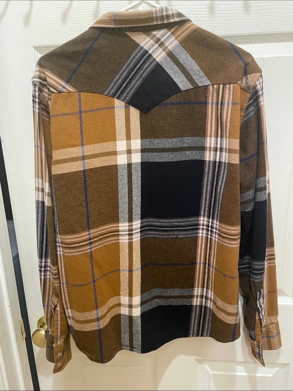 Classic western Levi's Mustard and Brown Plaid Western Shirt